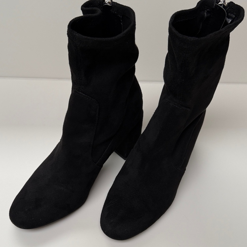 Zara Black Suede Heeled Boots